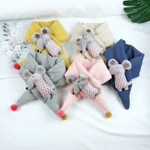 Новинка года; милые детские шарфы с мышкой; плотный хлопковый шарф; теплые детские шарфы с воротником для девочек и мальчиков; роскошный праздничный подарок