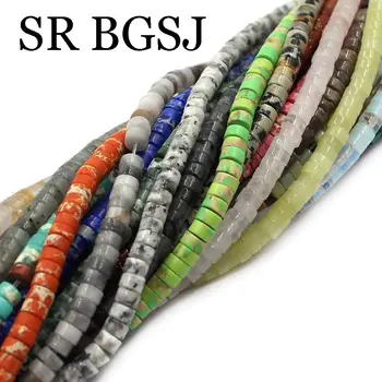 

Free Shipping 2x4mm Wholesale Jewelry diy Keshi Rondelle Gems Stone Mini Spacer Beads Strand 15"