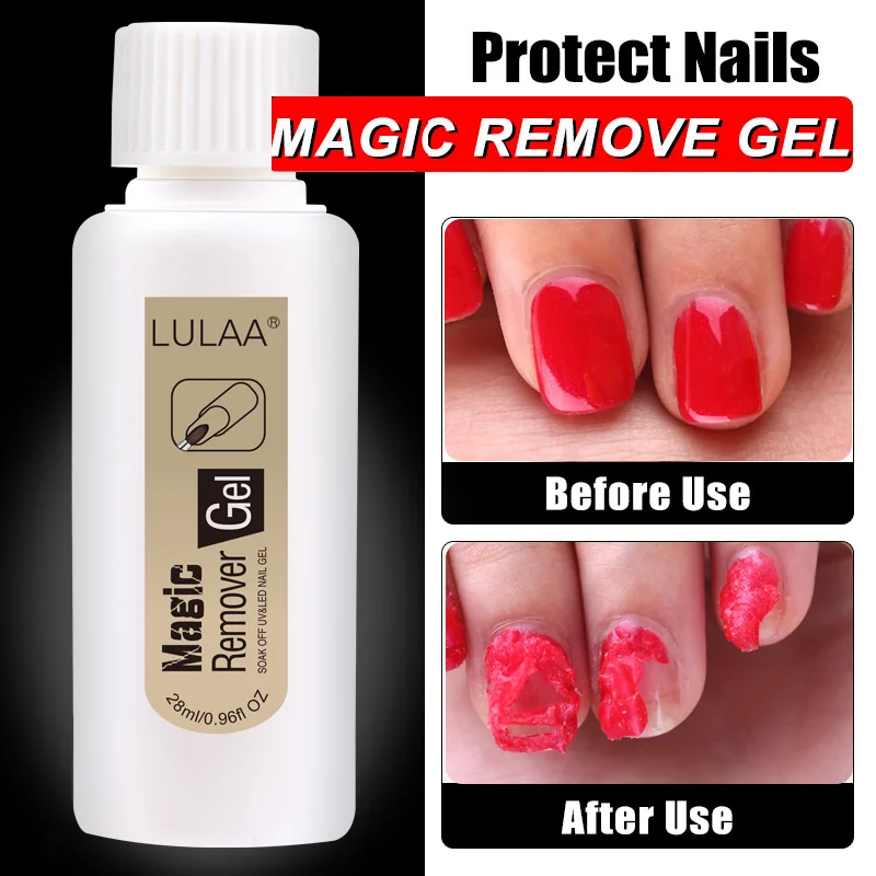 

18ml+28ml Magic Nail Gel Polish Burst Remover Soak Off gel polish Cleaner Lint Free Wipes Nail Supplies for Professionals TSLM1