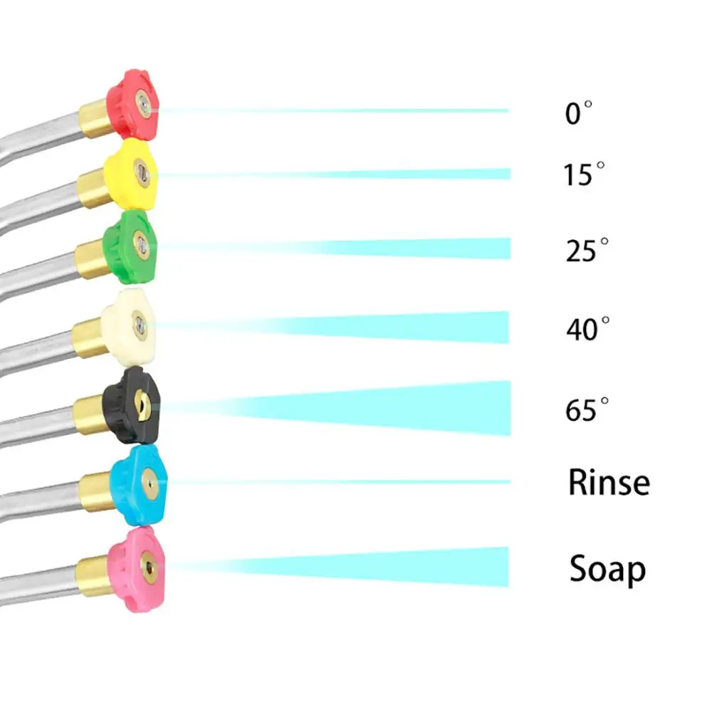 High-pressure car wash water gun head 30 ° long curved rod Nozzle Extension Rod Washer Cleaner Car Tools Home Garden watering4FM