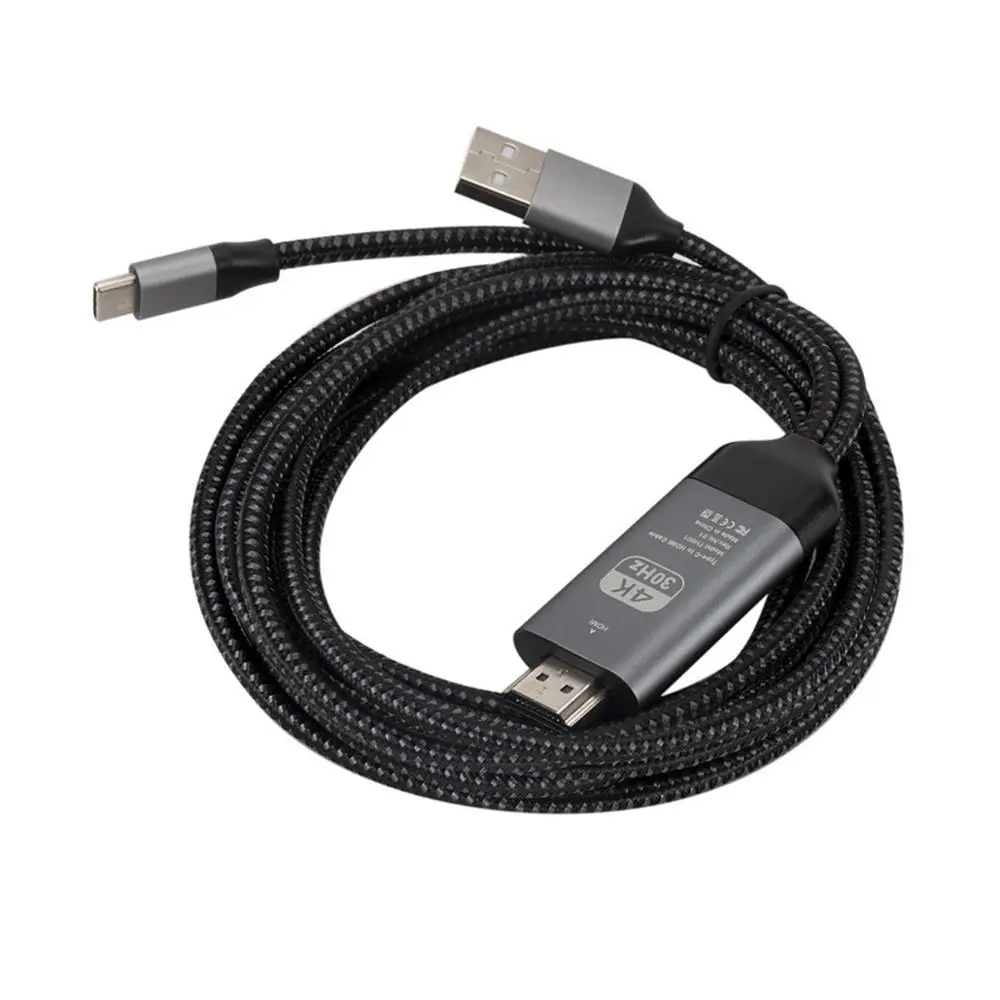 Черный Usb type C к HDMI конвертер HD tv AV ТВ кабель адаптер с USB зарядное устройство кабель для samsung Galaxy S9 S10 Note 9 MacBook 4K дисплей - Цвет: Черный
