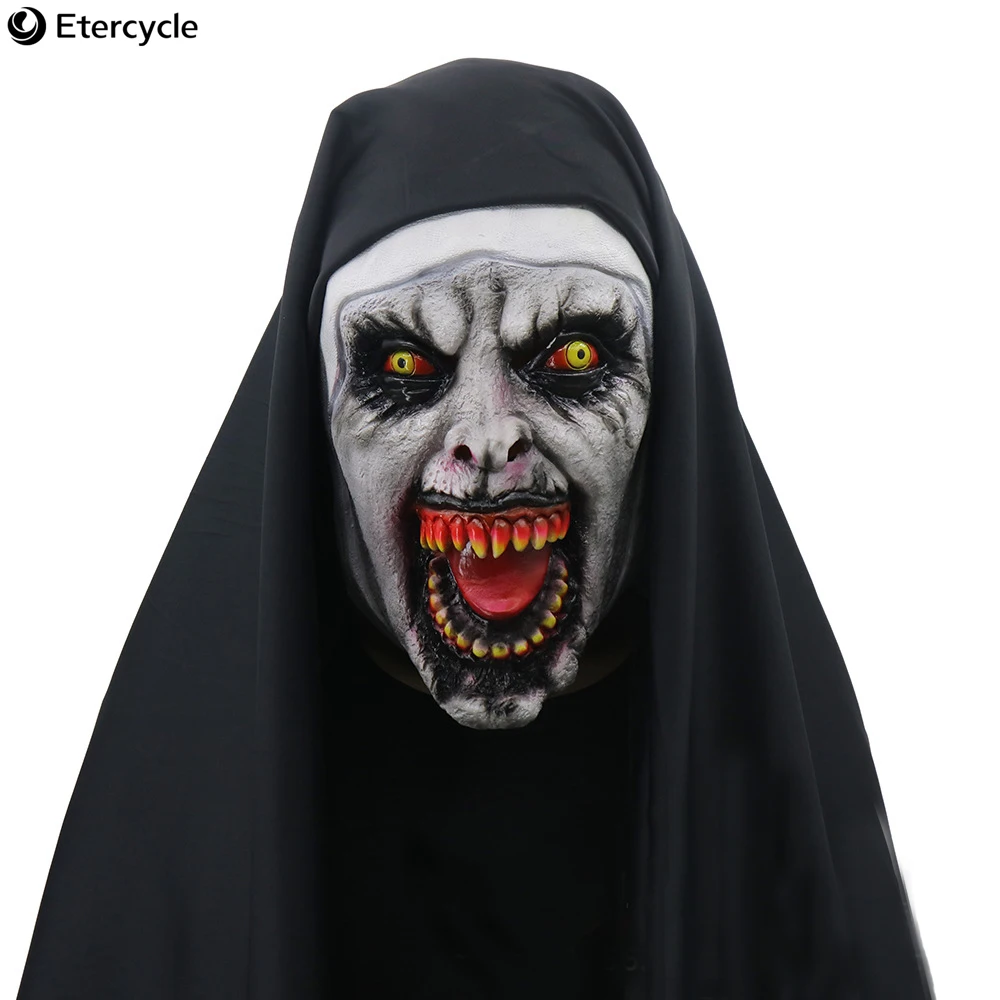 Conjuring 2 Женский ужас маска призрака Хэллоуин страшный Нун Косплей маскарадный