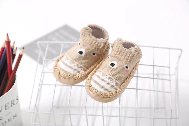 New Style Spring And Summer Cartoon Infant Ankle Sock Anti-slip Leather Sole Children Floor No-show Socks mian bao Socks 0-1-3-Y