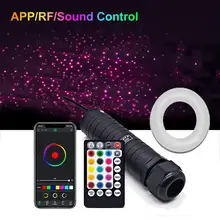 Car Roof Star Lights DC12V 6W RGB LED Plastic Fiber Optic Light RF Remote Control 2M 0.75mm 100 ~ 200pcs Optical fiber Lighting 200pcs 0 75mm x 2m colorful fiber optic lights rgb twinkle led star ceiling light kit for fiber optic light engine machine