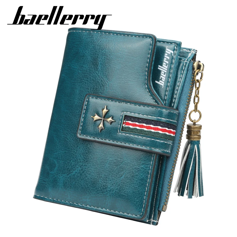 Baellerry Brand PU Leather Wallets Women Short Zipper Coin Purse Tassel Design Clutch Wallet Female Money Bag Credit Card Holder
