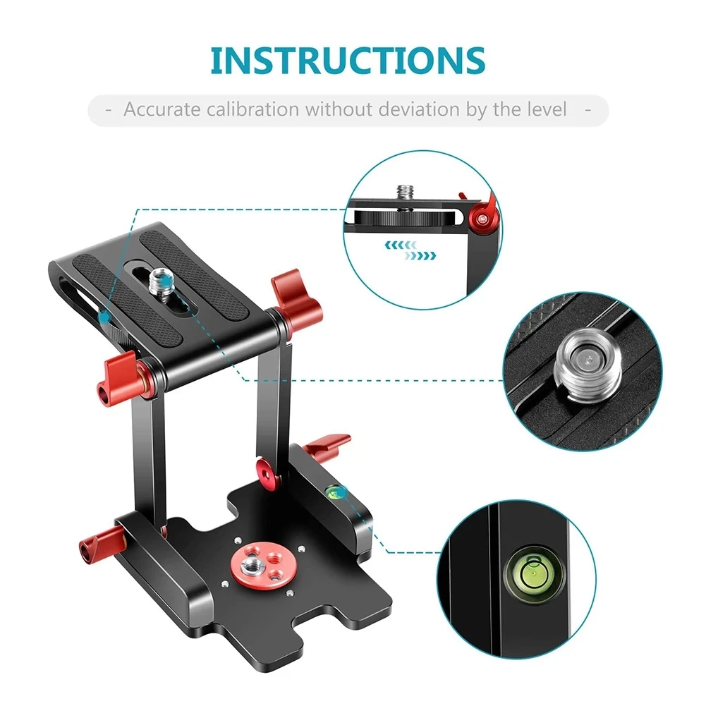 Upgraded Z Flex Tilt Head Z Type Tripod Head with 4 Adjust Fixing Knob Quick Release Plate for DSLR Cameras Camcorders Slider