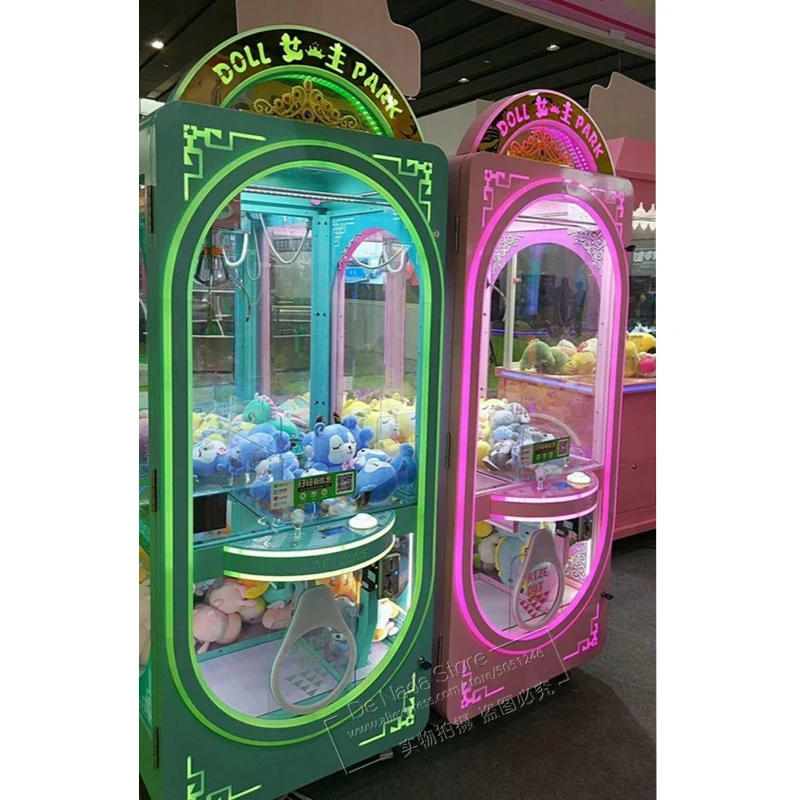 Shopping Malls Kids Adult Catch Prize Gift Dolls Soft Toy Transparent Claw Crane Machine Token Coin Operated Arcade Game Machine