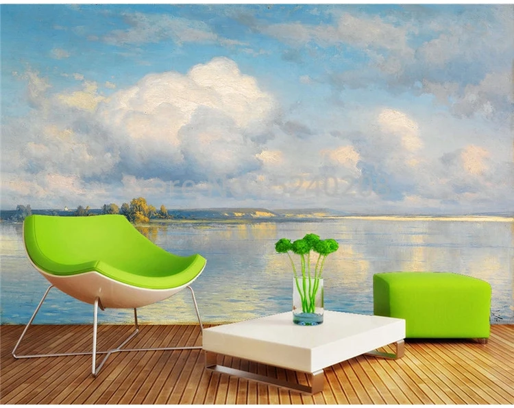 Personalizado auto-adesivo papel de parede moderno céu