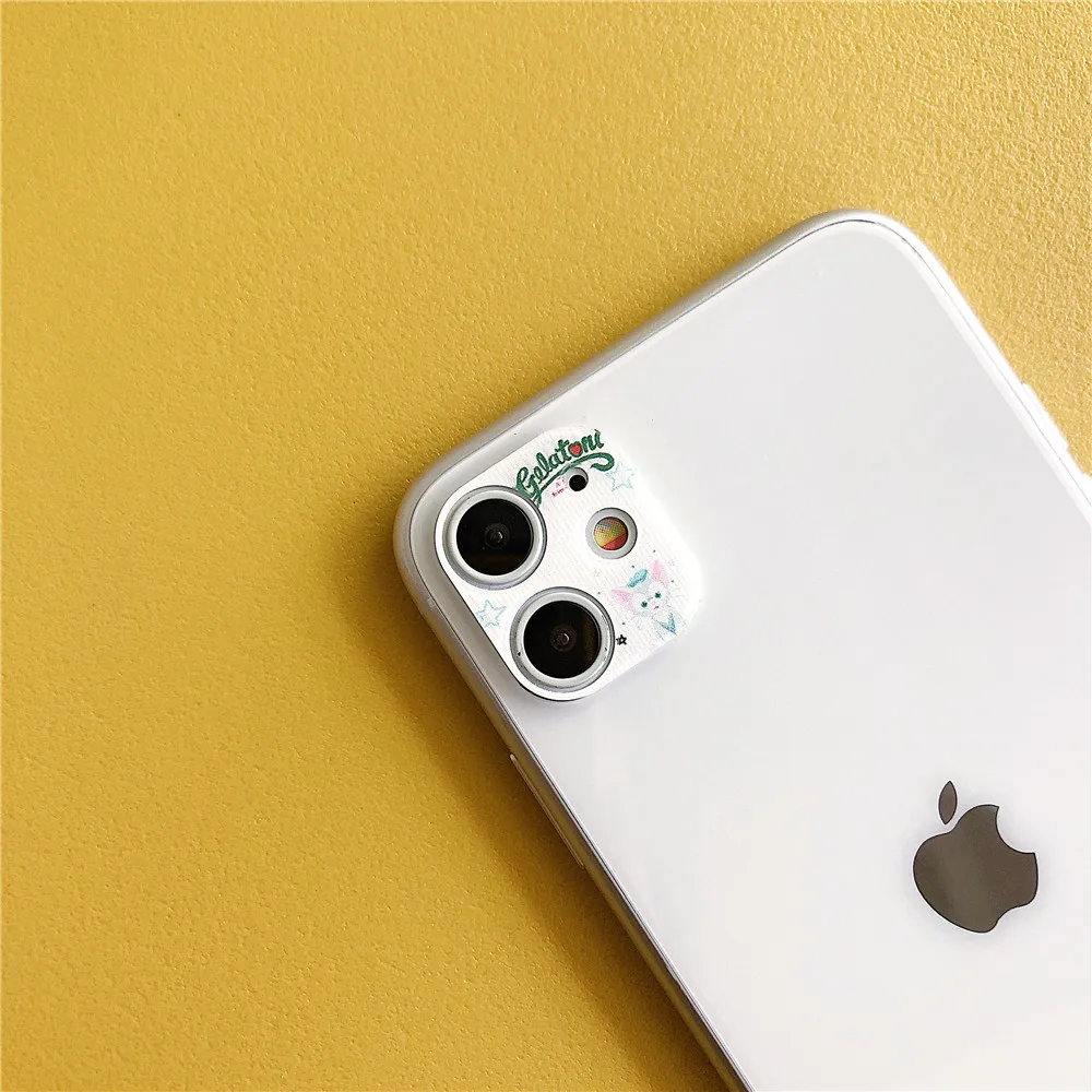 Серый Милый мультяшный чехол-пленка для объектива камеры для iphone11, забавная Защитная крышка для объектива камеры, ультратонкая Крышка для камеры - Цвет: Серый