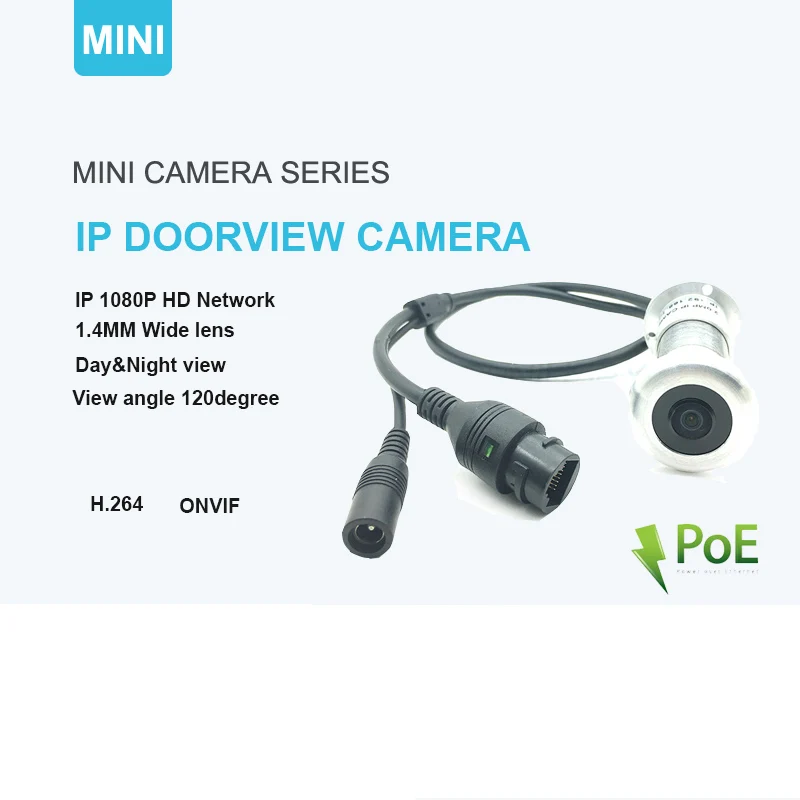 

1080p P2P home security IP doorview wide angle lens 120 degrees network Mini peephole Fisheye door camera with night vision