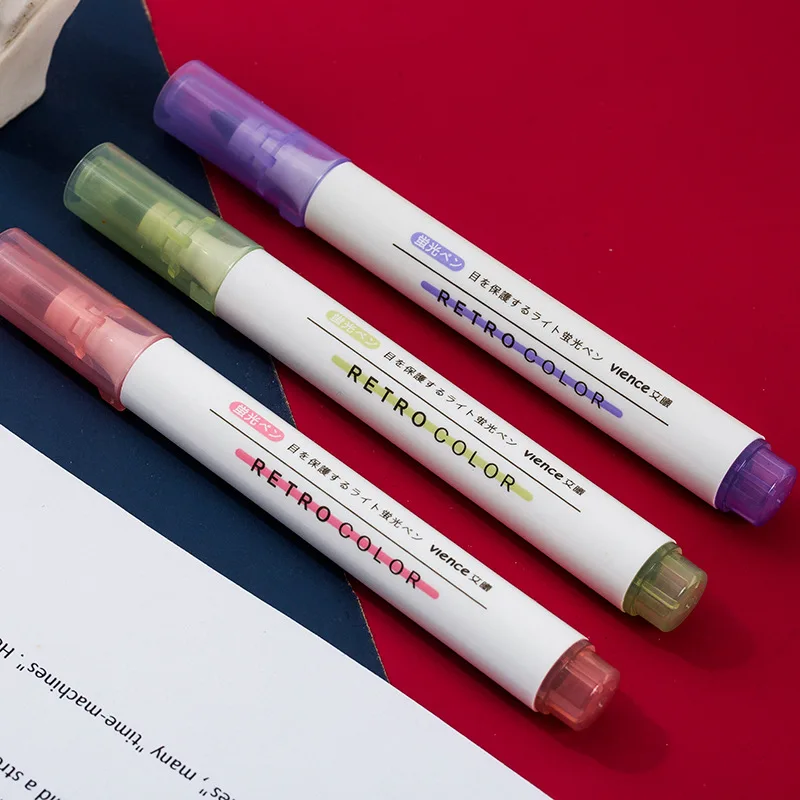 6 pcs/set Morandi Colors Fluorescent Pen Retro Macaron Art marker Highlighter Pens for Journal Painting Stationery Supplies
