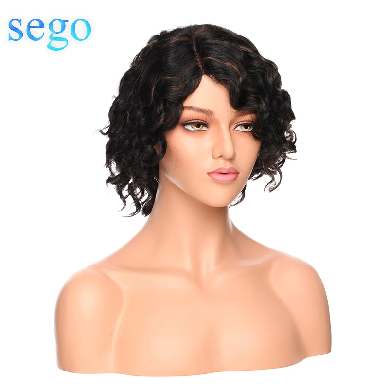 SEGO боб парик бразильские волосы L часть кружева человеческих волос парики