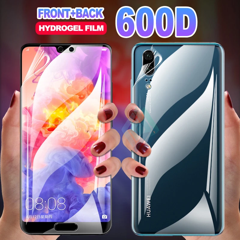 600D Front & Back Screen Protector For Honor 8 8X 10 I 20 20S Pro Hydrogel Film For Huawei P30 P20 Mate 20 30 Lite 2019 Film