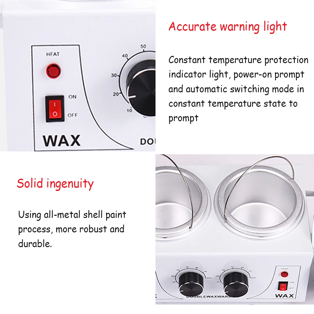 Double Pot Wax Heater Electric Hair Removal Tool Depilatory Machine Hands Feet Paraffin Wax Therapy Depilatory Salon Beauty Tool