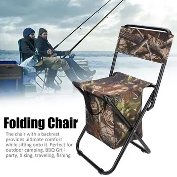 

Outdoor Folding Fishing Chair With Backrest Camping Stool Portable Backpack Freezer Insulation Picnic Bag Mountaineering Chair