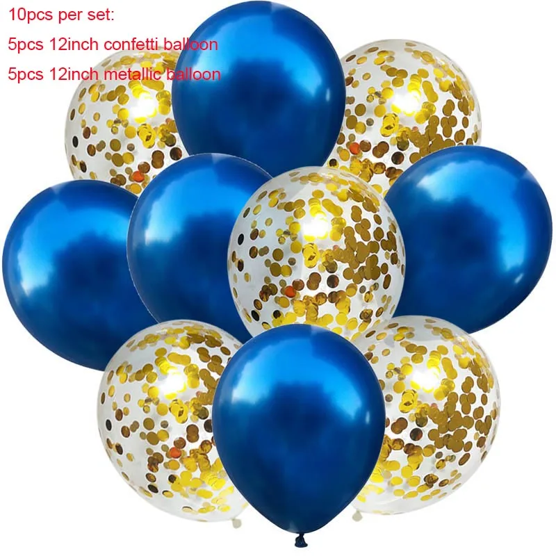 10 шт./лот, шары с голубыми металлическими конфетти для дня рождения, вечеринки, крещения, для мальчиков, баллонов, для дня рождения, для мальчиков и девочек - Цвет: style 2