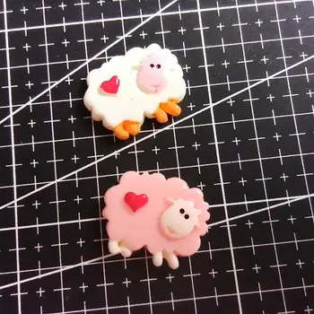 

1pcs/lot Resin flat back love sheep 25mm Ornaments Micro landscape Ornaments Creative Home Gardening Decorations