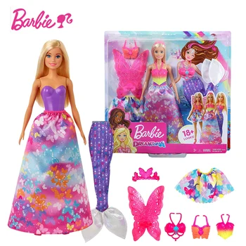 

Original Barbie Mermaid Fantasy Fairy Tale Girl Toy Child Gift Baby Doll GJK40