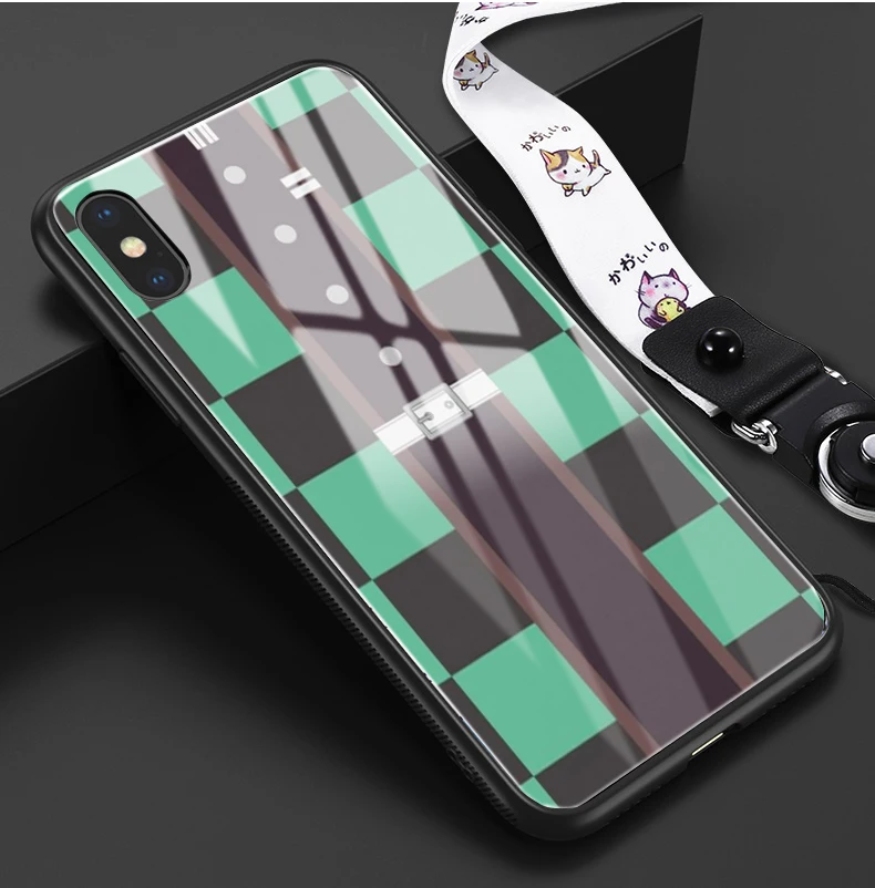 Kamado Nezuko Kimetsu no Yaiba Demon Slayer Pantone черный стеклянный чехол для телефона для iphone 6/6s 7 7Plus X, XS i11 i11pro - Цвет: 24105