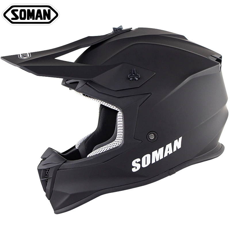 Soman шлем для мотокросса по бездорожью Casco Abs мотоциклетный шлем для мотоцикла мотоциклетный шлем для мотоциклистов Casco De Motocicleta Motorsiklet Cascos - Цвет: Matte Black