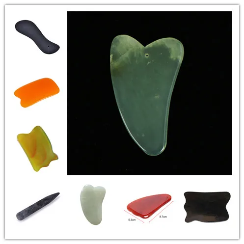Natural Jade Stone Guasha Massage Tool   SPA Therapy guasha Massager Scraping Board Antistress Body Massage