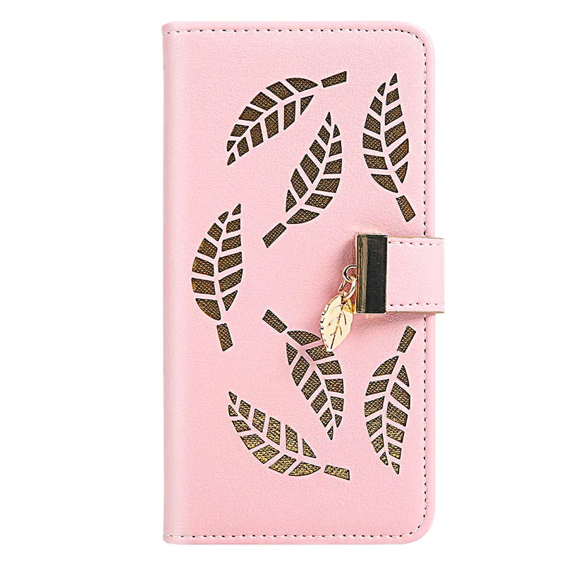 Чехол-книжка с золотым листом для Huawei Y5 Y6 Y7 Honor 7S 8s 8X P20 Lite P Smart Mate 20 Lite P30 Pro Coque Phone Cover - Цвет: Pink