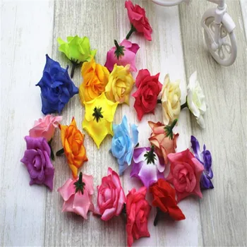 

100Pcs Artificial Crimped Rose Flower Head Dia.1.57" ,Simulation Roses for Wedding Home Decorative Arched Door Flowers Arranging