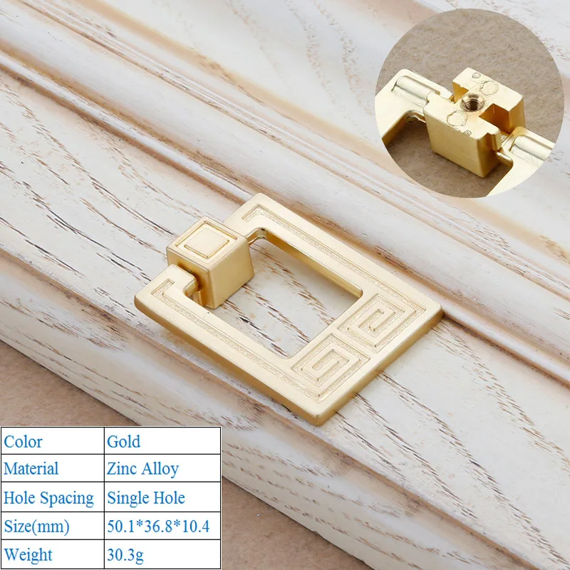 LBA Zinc Alloy Gold Door Handles With Diamond Luxury Cabinet Drawer Knobs European Wardrobe Furniture Push Pulls Hardware Handle - Цвет: Gold 6911-Single