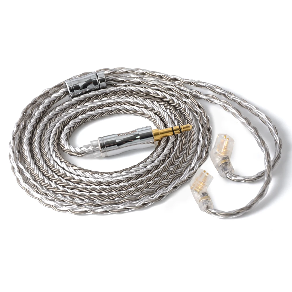 NiceHCK-Conector de Cabo Banhado a Prata, Plugue,