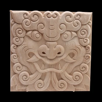 

Onlay Wood Applique Wood Decal Wood Figurines Retro Exquisite Unpainted Carved Long Flower Leaves Wooden Furniture Corner Doors
