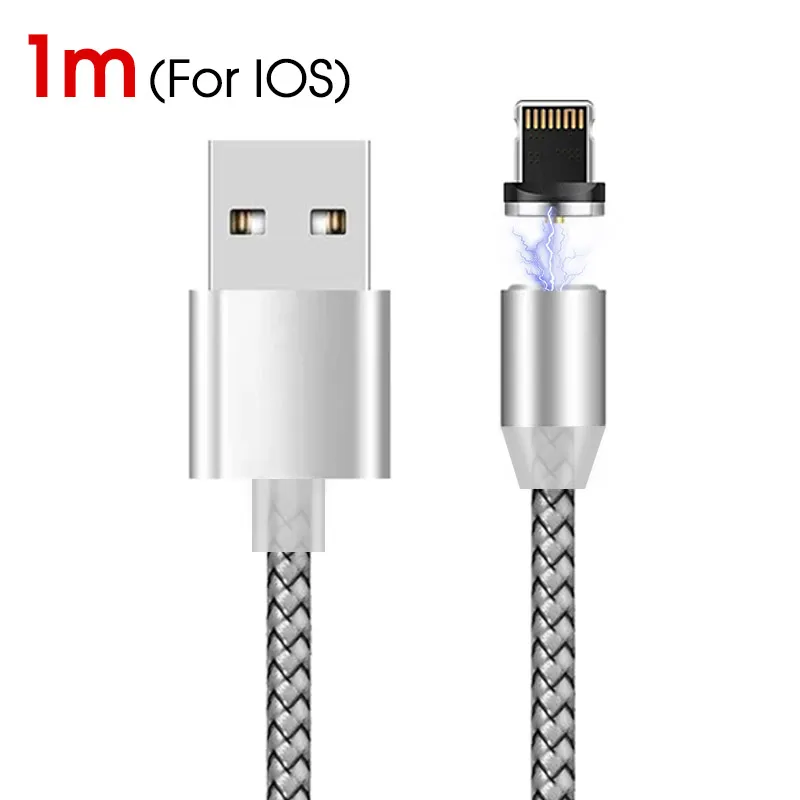 For iPhone White Телефонный кабель для iPhone 11 Магнитный USB кабель для huawei для samsung type C зарядный USB Магнитный кабель Micro USB мобильный провод - Цвет: For iPhone White