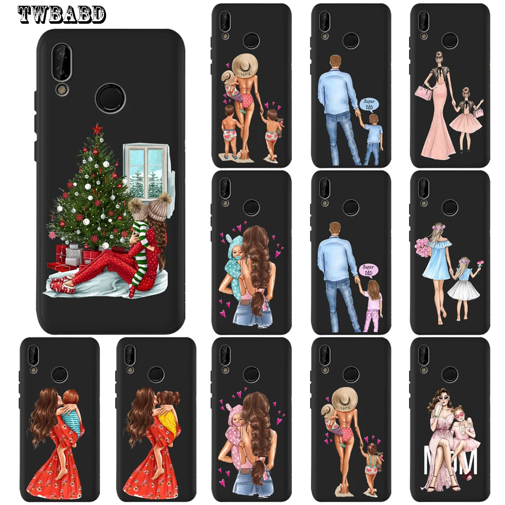 Модный чехол для телефона мамы девочки и мальчика samsung J4 J8 J2 J6 Plus 2018 J3 J5 J7 2017 черный