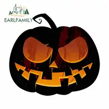 EARLFAMILY 13cm x 9.7cm Halloween Lantern Vector Funny Car Stickers Motorcycle Sunscreen Trunk Truck Graphics Accessories Oem