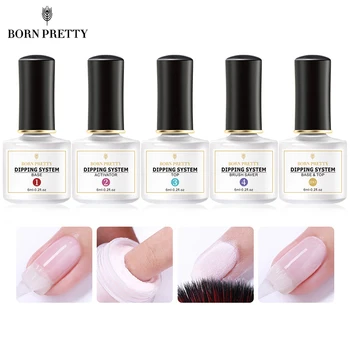 

BORN PRETTY 6ml Dipping Nail Powder System Liquid Acrylic Dip Nail Powder And Liquid Clear Nail Art Tools Without UV Lamp Needed