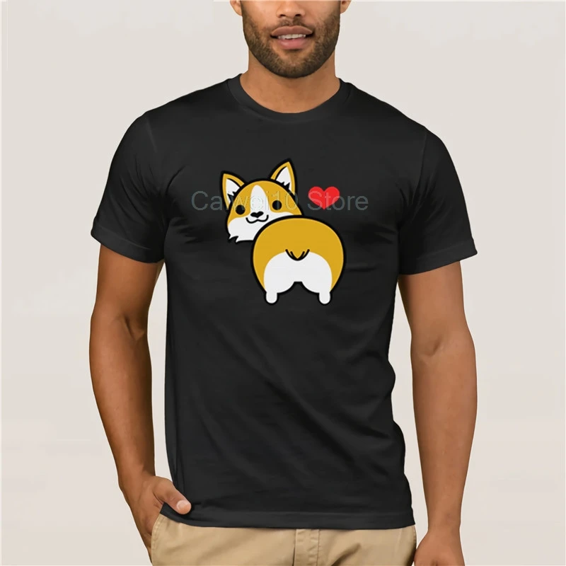 Модная летняя футболка с надписью I love Corgi модная мужская хлопковая 2019 трендовая