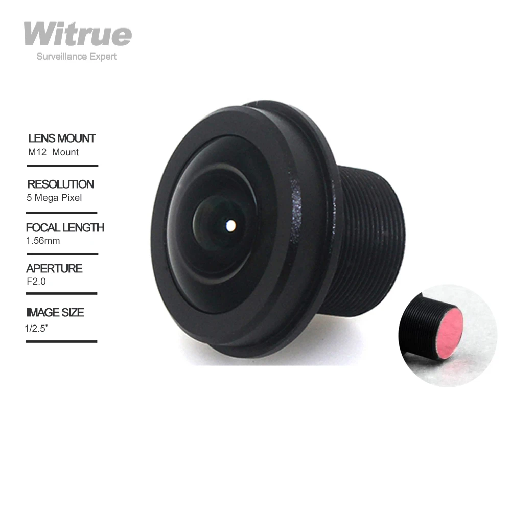 Witrue   1.56mm 180  M12 Ʈ 5 ް ȼ F2.0  650nm IR    ׼ ī޶