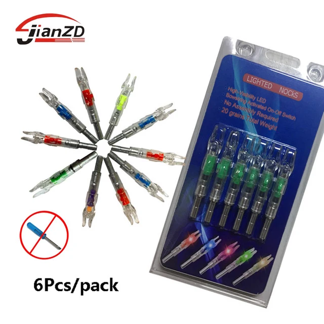 US $8.93 6PCS Toolless Design Automatically Lighted Bow String Activated LED Luminous Arrow Nock Tail Archer