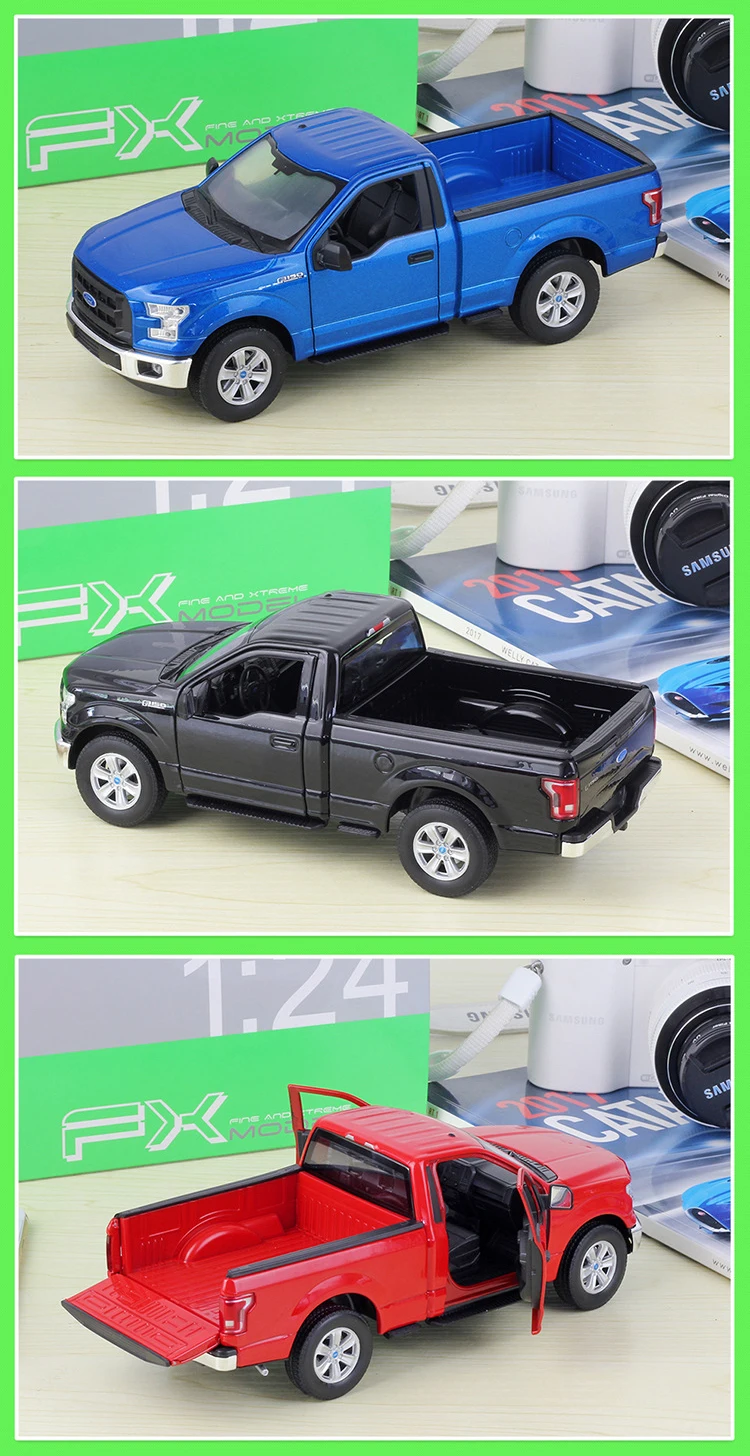 WELLY литая модель автомобиля 1:24 Масштаб Ford F150 Обычная кабина симулятор пикапа игрушечный автомобиль из металлического сплава для мальчика Коллекция подарков