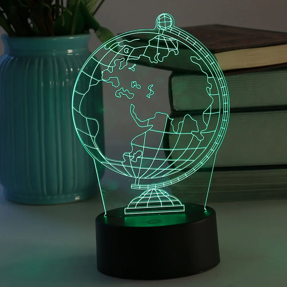 3D USB светодиодный ночник настольные лампы с рисунком земли рождественские украшения