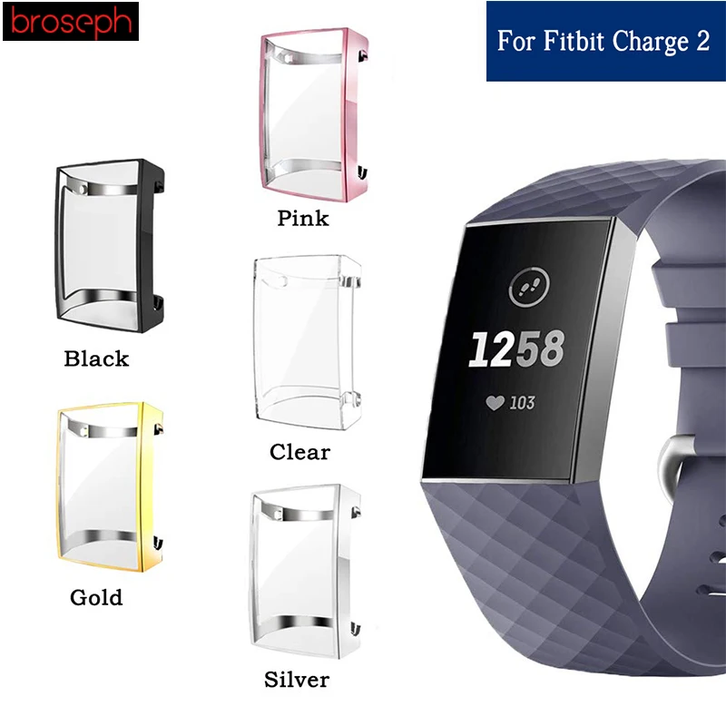 

Watch Screen Protector Case Cover for Fitbit Charge 2 Soft TPU Full Coverage Protective Bumper Case Watch Accessories