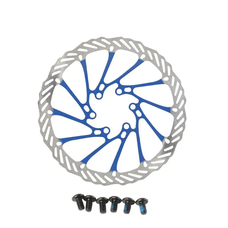 160 мм устойчивость к коррозии велосипедный Дисковый Тормоз MTB горный велосипед прочная колодка для гидравлического тормоза плавающий тормозной ротор Аксессуары для велосипеда - Цвет: Синий