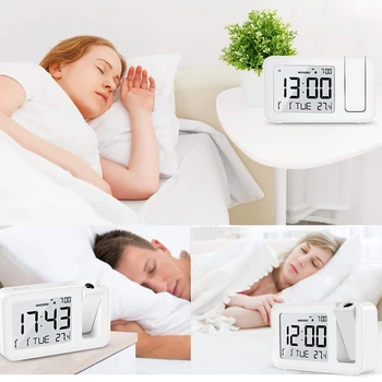 

Alarm Clock Projection Alarm Clock Dual Alarm Clock 3.8 Inch LED Alarm Clock Large Number Clock 4 Brightness, Snooze, 2 Alarm So
