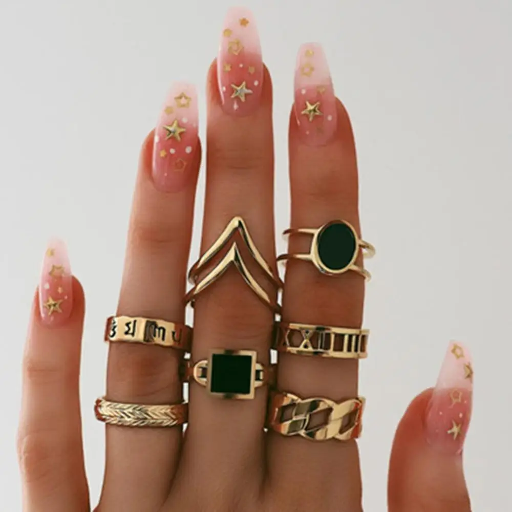 Bohemia Simple Design Geometric Finger Ring Sets For Women Snake Eye Stone Knuckle Rings Girls Fashion Jewelry bohemian rings stone rings fashion rings fashion ring finger rings
