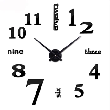 

2019 Large Mirror Wall Clocks Modern Design For Gift 3D DIY Big Watch Wall stickers Home Decor Relogio De Parede Free Shipping