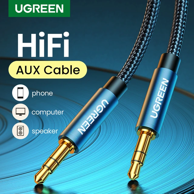 UGREEN 3.5mm Audio Cable Nylon Braided Aux Cord Male to Male Stereo Hi-Fi  Sound for Headphones Car Home Stereos Speakers Tablets Compatible with