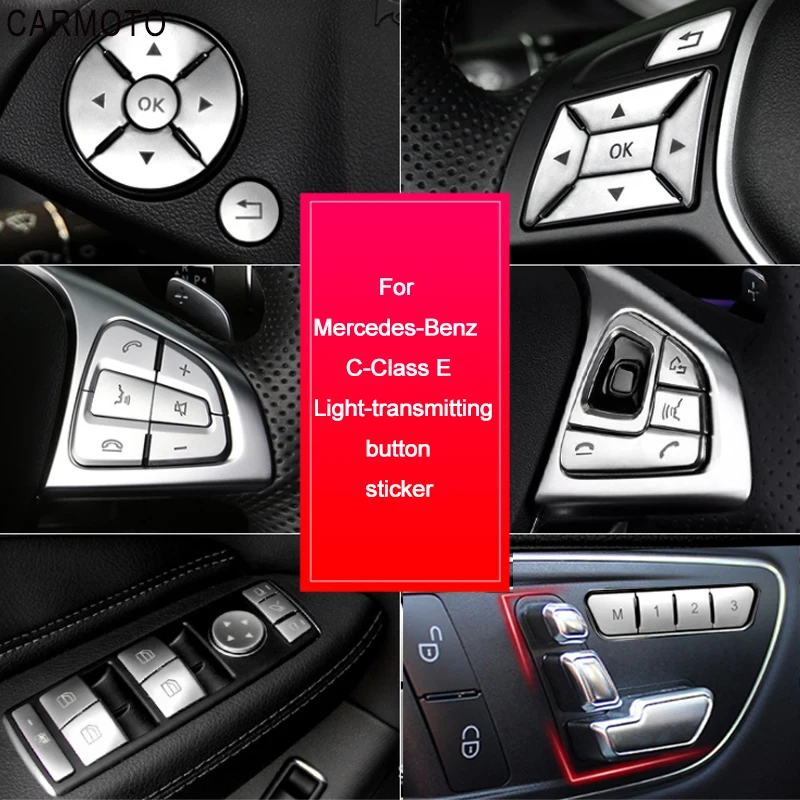 

For Benz W176 W205 W212 W204 Steering Wheel Button Switch Trim Cover Sticker For Mercedes Benz A B C E Ml Gl Gla Glk Slk Class