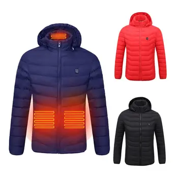 

Electric Heated Jackets Vest Down Cotton Outdoor Coat USB Electric Heating Hooded Winter Thermal Warmer Jackets Winter Outdoor