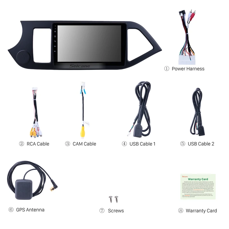 Автомобильный мультимедийный плеер Seicane Android 10 0 2Din GPS для KIA PICANTO Morning 2011 2012 2013 2014