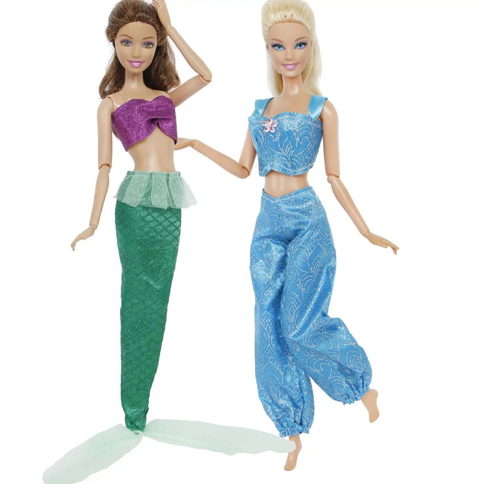 2x платья/Пластиковые Ювелирные изделия игрушка сказка бальное платье мультфильм принцесса аксессуары для куклы Барби Одежда для замороженных для Белль