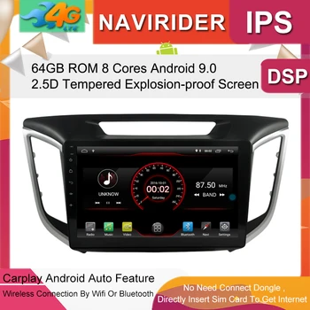 

Car Multimedia Player 10.2inch IPS Screen Monitor GPS tape recorder Bluetooth Android 9.0 For HYUNDAI IX25 Creta 2017 Auto Audio